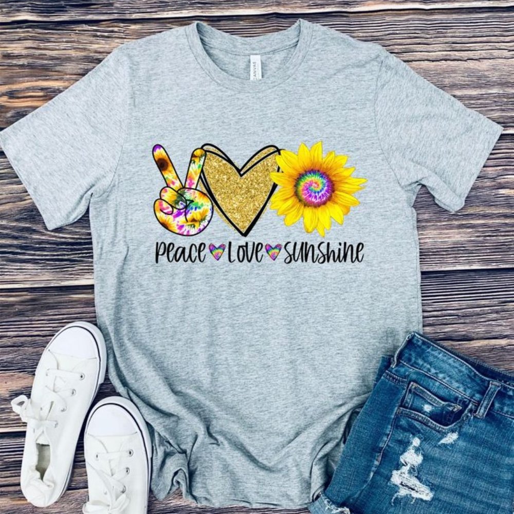 Peace, Love & Sunshine! Soft Tee-Best things on earth!